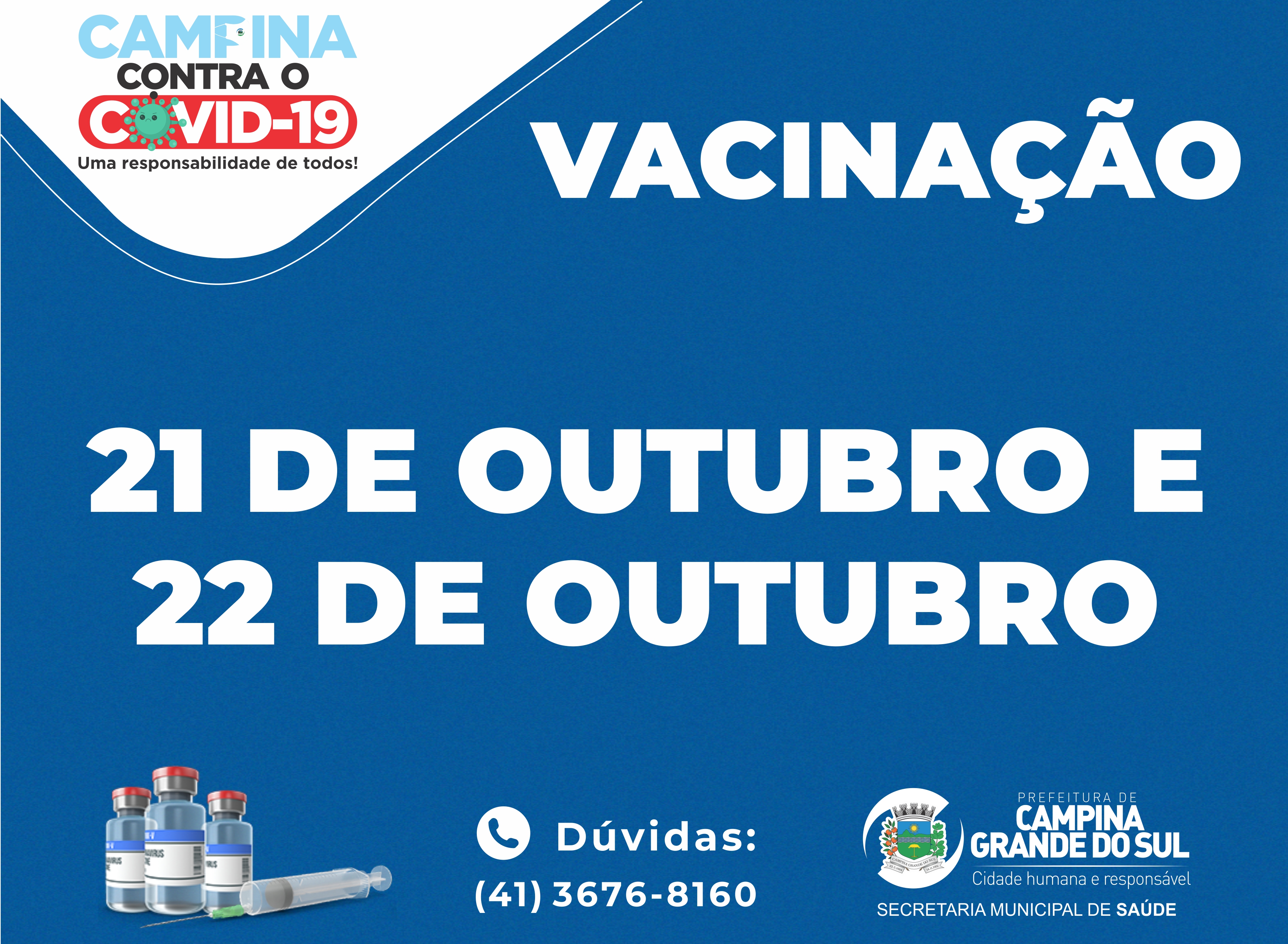 Aplicação da2ª dose da Pfizer é antecipada em Campina Grande do Sul